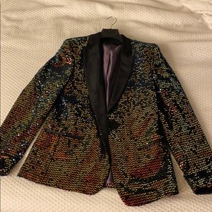 Men’s red multi sequin jacket